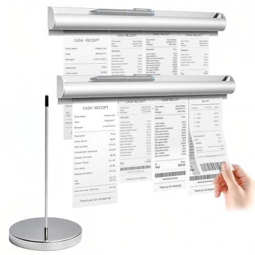 Image of 2 Pack Ticket Holders Receipt Holder for Restaurant, with Receipt Ticket Clip pins, No Drill Restaurant Order Ticket Holders for Kitchen Office Walls Refrigerator Home Pubs Bars Cafes16 Inch