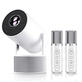 Mini Projector, HY300 PRO Karaoke Portable Projector Support 4K 1080P with Dual-Band WIFI6 5G Wireless 5.0 Bluetooth Android 11, 180° Rotatable 200AISI