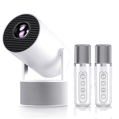 Image of Mini Projector, HY300 PRO Karaoke Portable Projector Support 4K 1080P with Dual-Band WIFI6 5G Wireless 5.0 Bluetooth Android 11, 180 Rotatable 200AISI