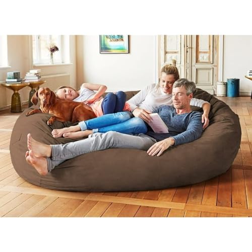 7ftbrowncolorgiantbeanbagchairwithfillerincludedcomfortableultrasoftlonglastingdurabledoublestitchingremovablezipperclosurecover Urban Country Home Decor 7 ft brown color giant bean bag chair with filler included comfortable ultra soft long lasting durable double stitching removable zipper closure cover urban country home decor