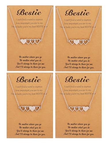 Friendship Necklace for 2 3 4 5 Friend BFF Necklace for Women Long Distance Matching Jewelry Bestie...