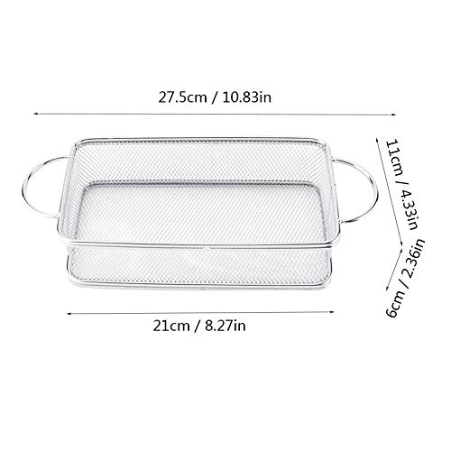 A sixx Frituurmand, van roestvrij staal, voor frituurmand, multifunctioneel, voor het knutselen van friet, knapperen, uienschijven, kip (27 x 12 x 6 cm) - Image 3