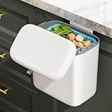 CTIME Food Waste Bin 7L, Hanging Small Trash Can for Countertop or Under Sink, Indoor Food Waste Caddy for Kitchens Bathrooms Living rooms RVs Bedroom