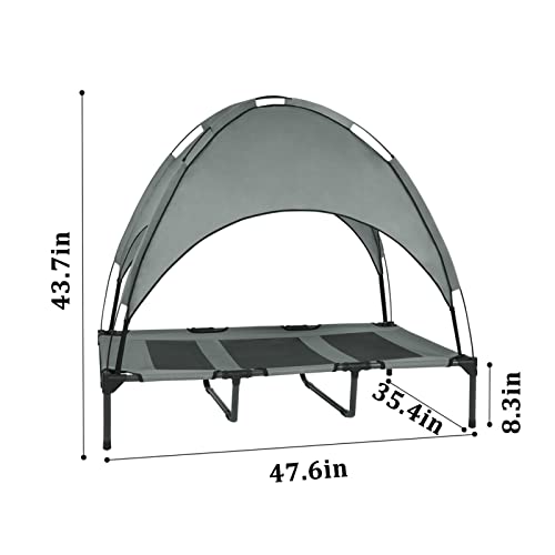 Outdoor Elavated Dog Bed With Canopy, 48" X-Large Outside Dog Cot With Removeable Waterpoof Cover Dog Tent Rasied Cooling Dog Beds For Large Dogs #TOP5