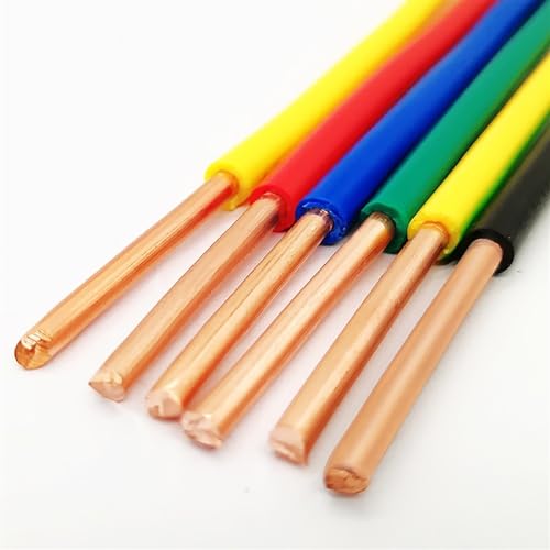 wires, 12AWG Electric Cable, Solid Copper Wire, 220V 380V Electrical Power Wires Single Core Cables(Yellow,20Meter)