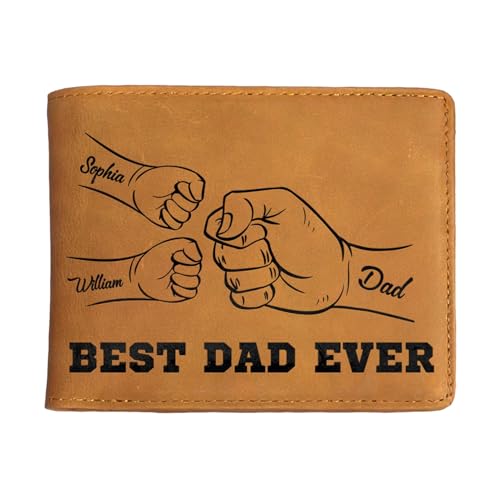 Cartera para el Día del Padre – Cartera de piel sintética con múltiples ranuras para tarjetas, elegante soporte corto para créditos | Cartera compacta para hombre, profesor, marido, novio, padre