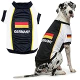 Parisian Pet Team Germany Dog Jersey - Breathable Mesh Puppy Football Jersey - Lightweight Stretch Sporty Dog Clothes - Summer Shirts for Large Dogs - Soccer Jersey for Dogs - Sportswear Pet Clothes