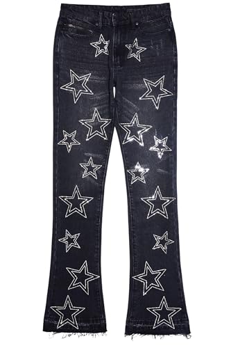 Men's Kama Rhinestone Stacked Flare Jean2
