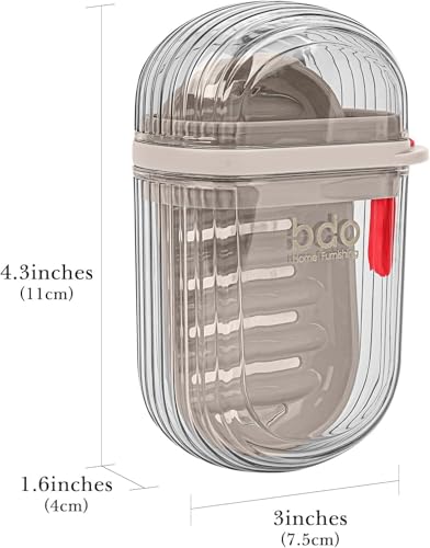 Image of Plastic Wall Mounted Double Layers Soap Dish Saver with Drain Tray, Adhesive Sponge Holder No-Drilling Soap Holder for Shower Bathroom Kitchen - Multicolour (Browns)