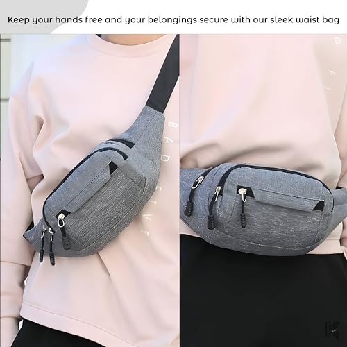 Image of Kraptick Premium Unisex Waist Bag for Men and Women - Stylish Hip Bag, Fanny Pack, Travel Money Belt (Purple)