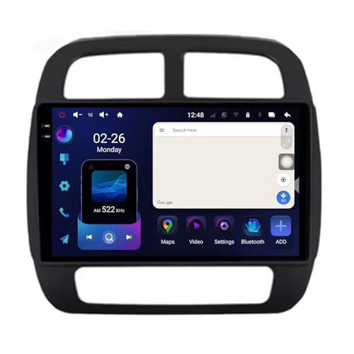 Car Stereo Carplay Radio de Coche para Renault KWID K ZE Dacia Spring 2015 2018 Soporta Bluetooth, Control Volante, USB, WiFi, 4G, Mirror Link, GPS Navegador/Radio FM, 4 Nuclear 4G+64G