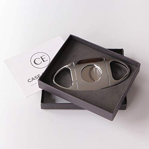 Classic Cigar Cutter Stainless Steel Sharp Guillotine Blades With Polished Chrome Finish By Case Elegance #TOP3