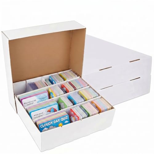 Yexiya 3 Pcs 3200 Count Sports Card Storage Boxes White Trading Card Box Collectible Trading for Soccer Baseball Game by Yexiya - Used condition - US$24.84