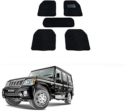 Auto Pearl Heavy Duty Anti Slip Noodle Nomad Style Car Floor Mats Set of 5 Black Compatible with- Bolero