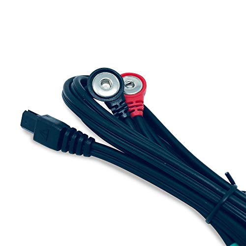 Image of Discount TENS Brand - Lead Wires Compatible with Compex, Snap, 4 Pack | Molded strain-relief sleeves, durable flexible insulated cable resists kinking and breakage, connects 2 electrodes per wire