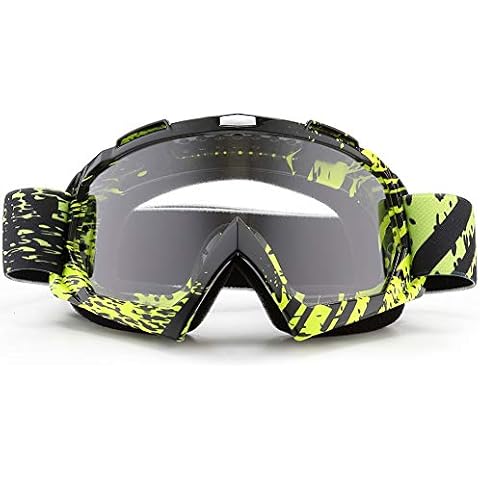 SPOSUNE Motorcycle Goggles, ATV Dirt Bike Off Road Racing MX Riding Goggle Anti-Scratch Dustproof Bendable UV400 Eyewear Padded Soft Thick Foam,Adjustable Strap Adults' Cycling Motocross Cover