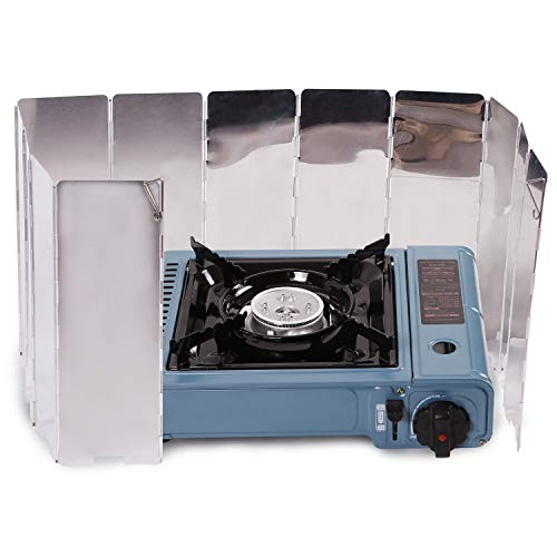 Redcamp Folding Outdoor Stove Windscreen, 12 Plates Aluminum Camping Stove Windshield With Carrying Bag, Lightweight Butane Burner Windshield #TOP2