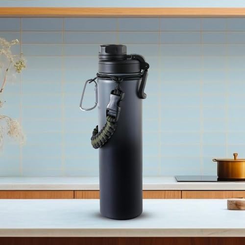 The-Better-Home-Stainless-Steel-Insulated-Water-Bottles-720-ml-Each-Thermos-Flask-Attachable-to-Bags-Gears-612-hrs-hot-Cold-Water-Bottle-for-School-Office-Travel-Black-Grey