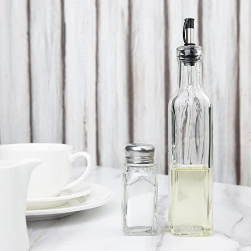 Olympia Olive Oil and Vinegar Dispenser Clear Glass Bottle with Pourer 250ml (6 Pack) GM253 - Image 2