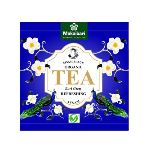 Image of Makaibari Biodegradable Organic Fuso Pyramid Tea Bag Earl Grey | Usda Certified Tea | Anti-Oxidants, Immunity Booster | 100% Organic | 50 Tea Bags, Black Tea, 220 Gram