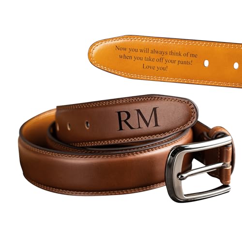 Personalized Mens Leather Belt Gift For Men, Handcrafted Engraved Men's Belt, Valentines Gift for Husband Boyfriend