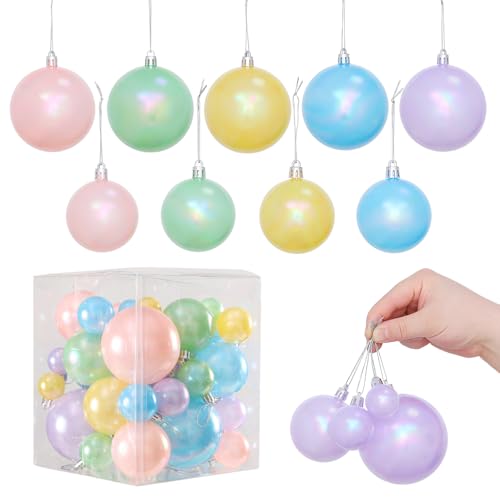 Enchanting Pastel Christmas Ball Ornaments: A Shatterproof Winter Wonderland Set