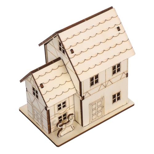 Gadpiparty Kit de Construcción de Madera para Adultos de Villa Iluminada DIY Puzzle de Madera sin Terminar Proyecto Educativo Stem para Decorar y Regalar