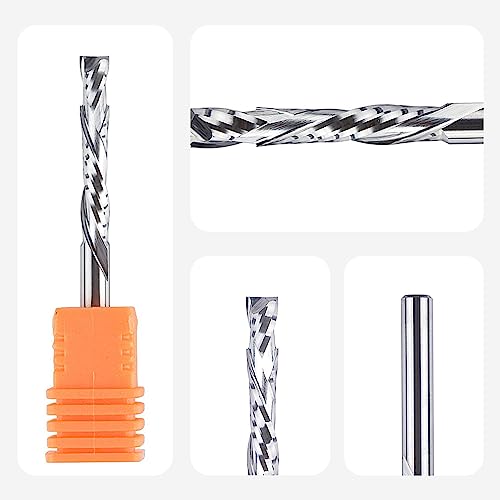 SpeTool 2 Stück Spiralfräser 4mm Schaft Kompression Up&Down Spiralnutfräser 25mm Schnittlänge CNC Fräser VHM Schaftfräser Nutfräser Fräser für Oberfräse Holzfräser Langlochfräser Holz