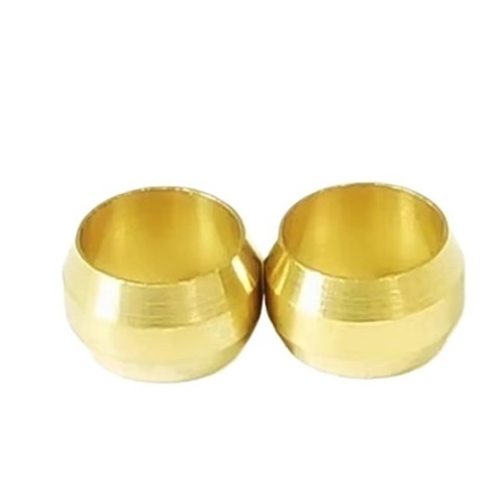 Metal Pipe Adapter 10pcs Brass Compression Joint Ferrules, Double Taper Seal Rings for 6 8 10mm OD Tubes, O-Type Bushing(8mm)