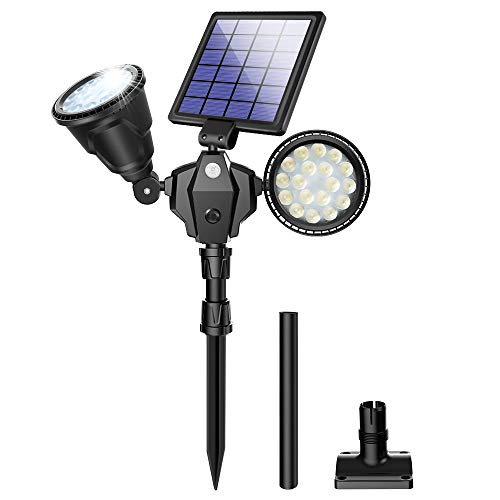 ROSHWEY Solar Spot Lights Outdoor, 36 LED Double Head Landscape Light 1000LM Waterproof