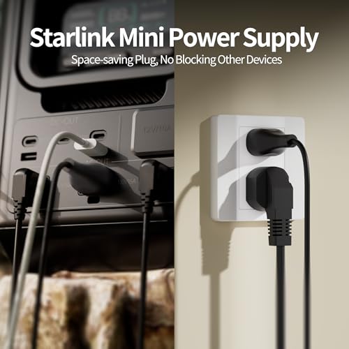 Image of Starlink Mini Power Supply, 60W Starlink Mini Power Adapter AC Charger Wall Plug Steady 30V /2A with 1.8M Extension Cable Compatible with 150FT DC Power Cable