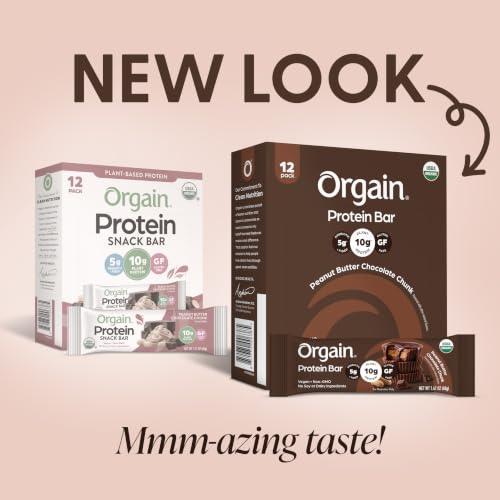 Orgain Organic Vegan 10g Protein Bars, Peanut Butter Chocolate Chunk, 12 Pk - image 3