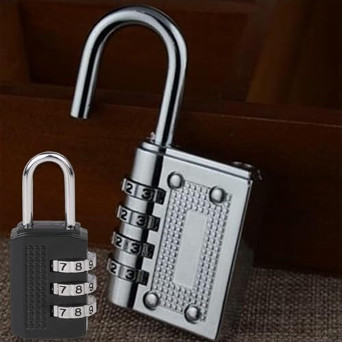 Image of Generic Shackle 3 Digit Combination Lock Outdoor Resettable Waterproof Padlock for Gym Locker Cooler Gate Hasp Cabinet Toolbox - Black, Standard, White