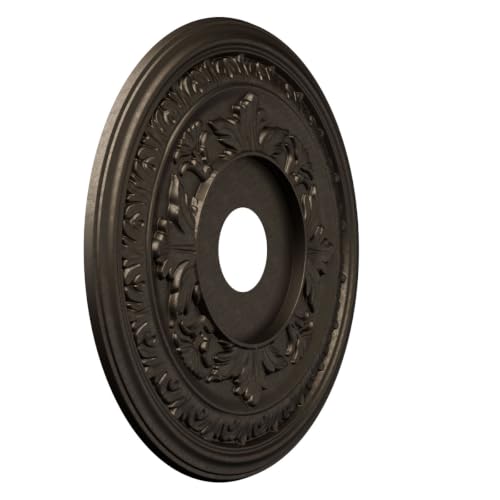 Image of 19 inchOD x 3 1 /2 inchID x 1 inchP Baltimore Thermoformed PVC Ceiling Medallion (Fits Canopies up to 7 3 /4 inch), Metallic Black Night