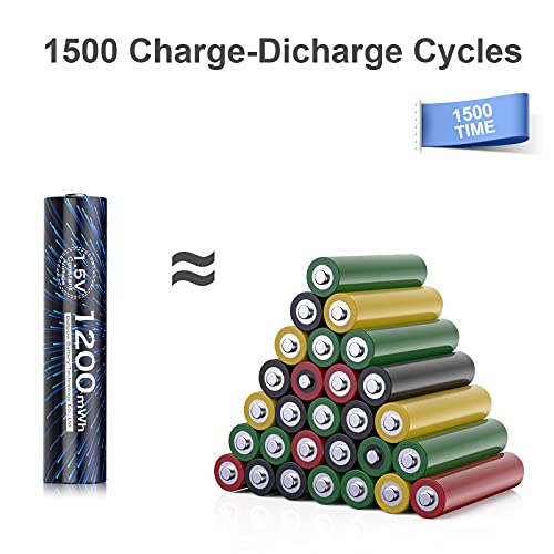 Deleepow Rechargeable Aaa Batteries 1.5V 1200Mwh Lithium Aaa Batteries Triple A Batteries With 1.5H Fast Lcd Charger, 1500 Cycles, 4-Pack #TOP3