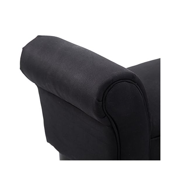 HOMCOM Bed End Side Chaise Lounge Sofa Window Seat Arm Bench Wooden Leg Fabric Cover - Image 10