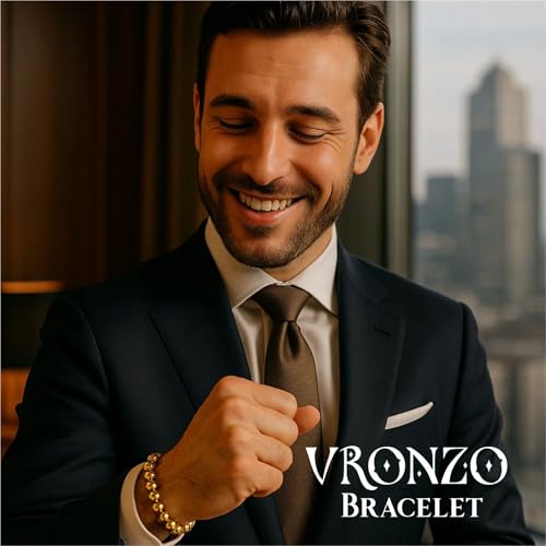 Image of VRONZO Certified Money Magnet Bracelet for Men & Women | Golden Pyrite Stone for Attracting Wealth, Good Luck, Prosperity, Business Growth, Abundance & Manifestation | Reiki Vastu Healing