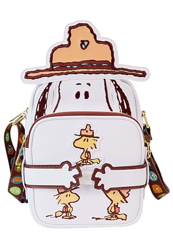 Loungefly Peanuts 50th Anniversary Snoopy's Beagle Scouts Crossbuddies® Cosplay Crossbody Bag with Coin Bag, White