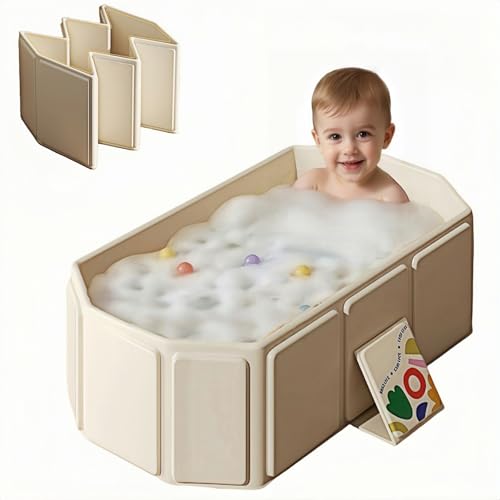 Babybadewanne Faltbar – Tragbare Kinder Badewanne 0–6 Jahre, Mit Ablassventil, Platzsparend & Robust, Faltbares Planschbecken für Dusche oder Garten (Beige) Babybadewanne Faltbar – Tragbare Kinder Badewanne 0–6 Jahre, Mit Ablassventil, Platzsparend & Robust, Faltbares Planschbecken für Dusche oder Garten (Beige)