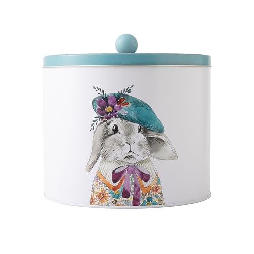 Mikasa Tipperleyhill Boîte à Biscuits Ronde Décorative pour Collations, Cookies, Thé en Vrac, Menthe, Thé, Café, Sucre, avec Finition Mate et Motif de...