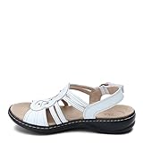 Clarks womens Leisa Janna Sandal, White Leather, 9 US