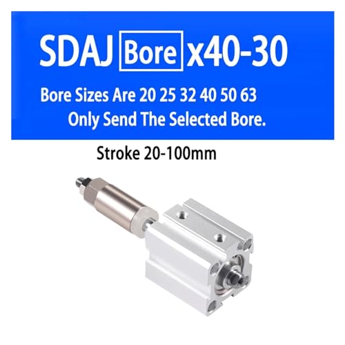 Vérin pneumatique fin SDAJ32 course réglable double effet - 3