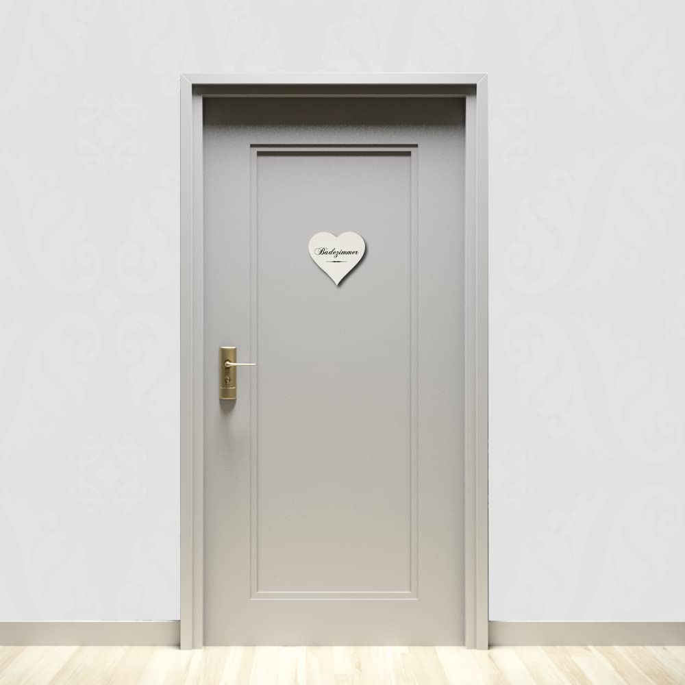 Cartello a forma di cuore « PRIVAT » circa 13 x 12 cm – Targa autoadesiva per porta accessori per la casa – Cartello di avvertimento