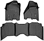 MAXLINER Floor Mats 2 Row Liner Set Black for 2009-2012 Dodge Ram 1500 Crew Cab / 2010-2012 Ram 2500/3500 Crew Cab (4 Full Size Doors)