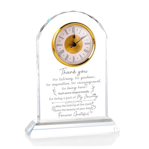 Inspirational Crystal Thank You Clock