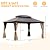 GAZEBEST 12'x14' Hardtop Gazebo Outdoor Aluminum Patio Gazebo Double Roof Galvanized Steel Canopy with Netting and Curtains,for Garden, Backyard,Deck and Lawns