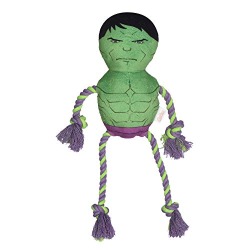 Marvel Comics Hundespielzeug mit Quietschelement, 22,9 cm, Hulk-Seil, für leichte bis mittelgroße Kauer