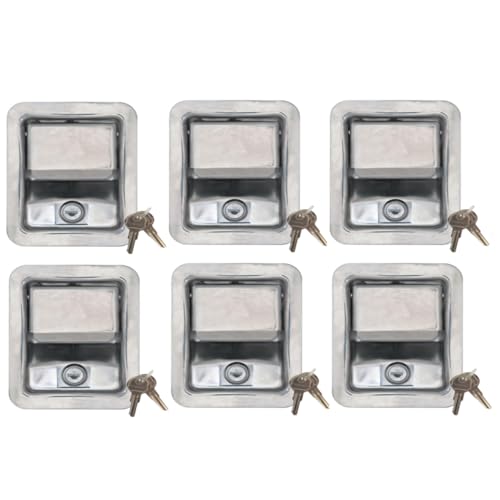Set of 6 Buyers Products L3885RLS-x6 Stainless Steel Rotary Paddle Latch and Gasket for Tool Box Door Truck Body Utility Body