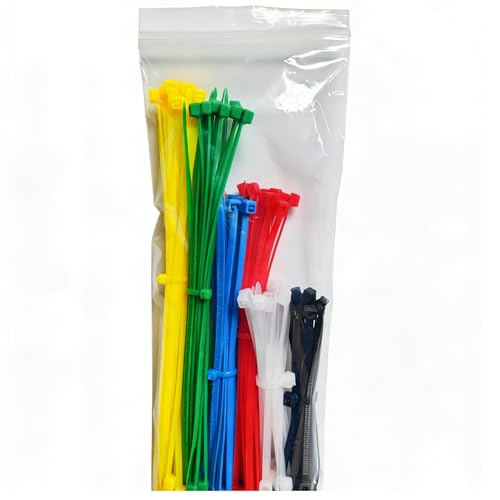 120Pcs 8+6+4Inch Cable Zip Ties Assorted Sizes Multi-Purpose Multi-Color Mix Packed Self-Locking Nylon Wire Ties Colored Cable Ties for Home Office Garden Workshop