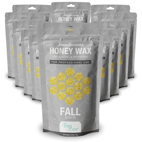 Professional Honey Hard Wax Beads 26.4 lbs - Hydrating & Exfoliating - Bulk Case of 26.4 lbs (12 Bags of 2.2 lbs Each) - Ideal for Salons